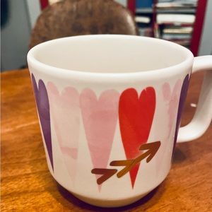 Starbucks Heart Mug 12 oz Valentine Pink Purple‎ Red Arrow Ceramic Coffee Cup
